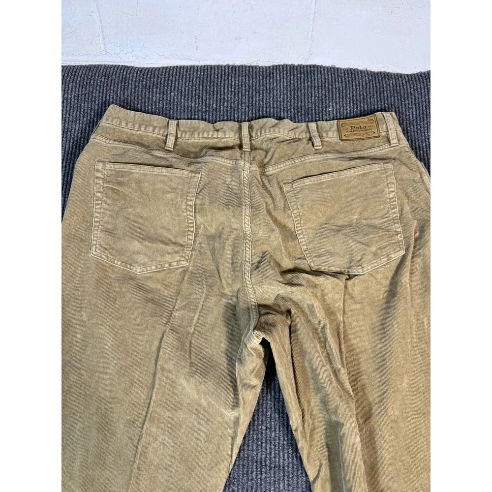Polo Ralph Lauren Corduroy Pants Mens 46B 46x32 Tan Classic Fit Straight Leg